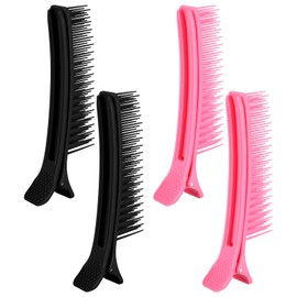 4 Pcs Grip Clips for Hair Sectioning, Hair Clips for Styling Sectioning Stylist Nonslip Grip Cutting Coloring Foiling Placing Extensions Salon Home DIY Accessories