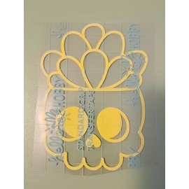 Handmade Yellow Flower Skull Vinyl Decal