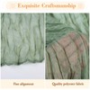 Kesfey Sage Green Cheesecloth Table Runner 35"x157", 13FT Long Gauze