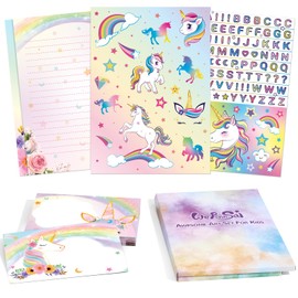 Kids Stationery Set - Unicorn Letter Writing Set for Girls Letter Paper Set Stationery Writing Sheets with Unicorn Writing Paper and Envelopes Teens Unicorn Stationary Gift Set for Girls