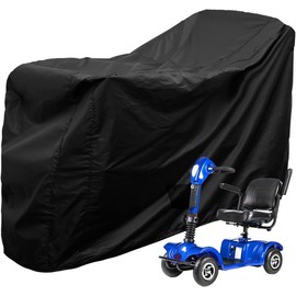 Heavy Duty Mobility Scooter Cover, 190D Oxford Waterproof Anti-UV Wheelchair Storage Cover, Anti Dust Motorbike Protector for Most Mobility Scooter(140X66X91cm)