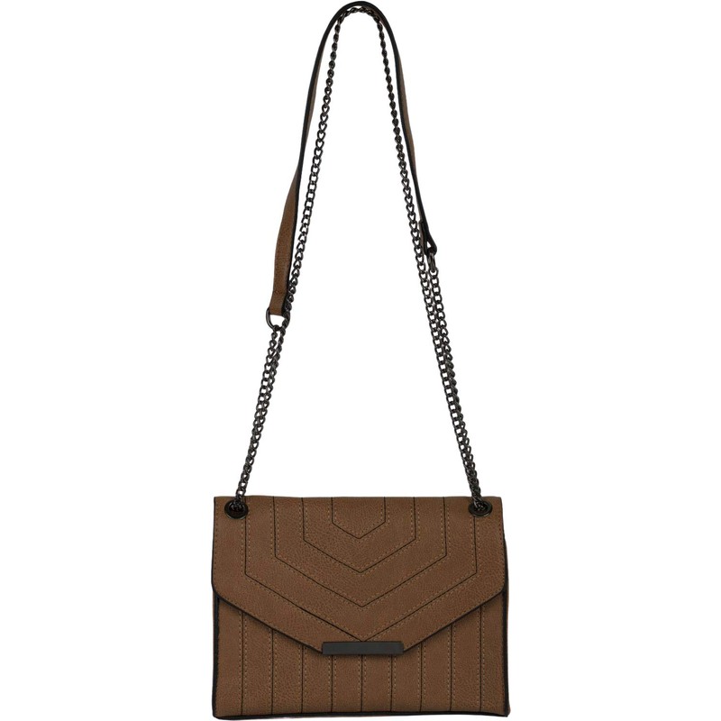 styleBREAKER Women's Shoulder Bag with Decorative Stitching and Chain Shoulder