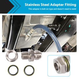 MAX COOL Replacement Turbo Oil Pan Sump Return Drain Adapter Bung Fitting 10AN to M18x1.5 Stainless Steel