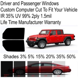 TintPro Premium Nano Carbon Window Tint fits Jeep Gladiator 2020-2024 Precut Tint 2F
