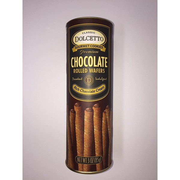 Classic Dolcetto Gourmet Chocolate Rolled Wafers With Rich Chocolate Cream