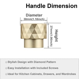 CILEYTION Cabinet Knobs Gold Drawer Knobs - 10 Pack of Gold Cupboard Door Knobs, Drawer Handles Gold Kitchen Handles and Gold Wardrobe Door Handles