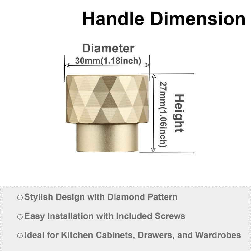 CILEYTION Cabinet Knobs Gold Drawer Knobs - 10 Pack of