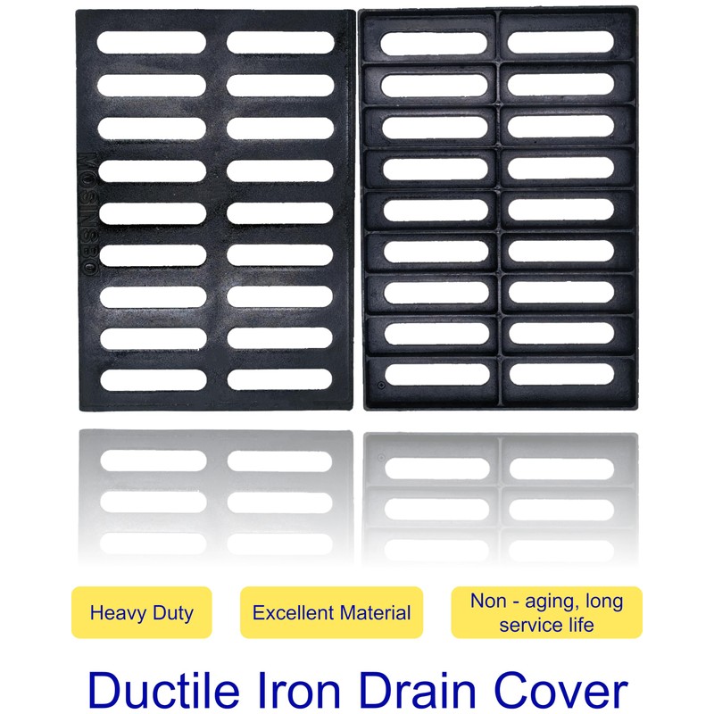 MOSINSBO Cast Iron Drain Grate, 17x12 Outdoor Drain Cover, B