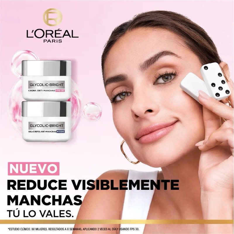 Oréal Paris Kit Crema Hidratante Día Noche Glycolic Bright Ácido