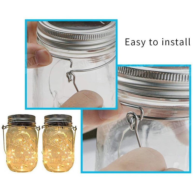 Tiardey 6 Pack Mason Jars Hanger Stainless Steel Wire Handles