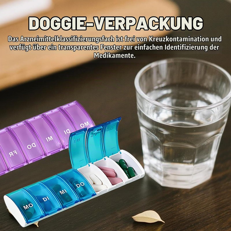 Pill Box 7 Days Small, Pack of 4 Weekly Dispensers