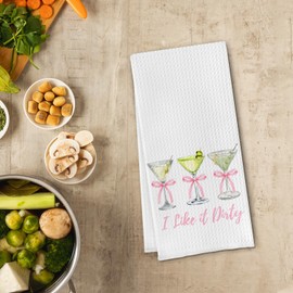 Cilrii Dirty Martini Gift - Martini Accessories,Martini Gifts for Women,Coquette Pink Bows Kitchen Towels,Pink Bows Kitchen Bathroom Decor(16 X 24 Inches)