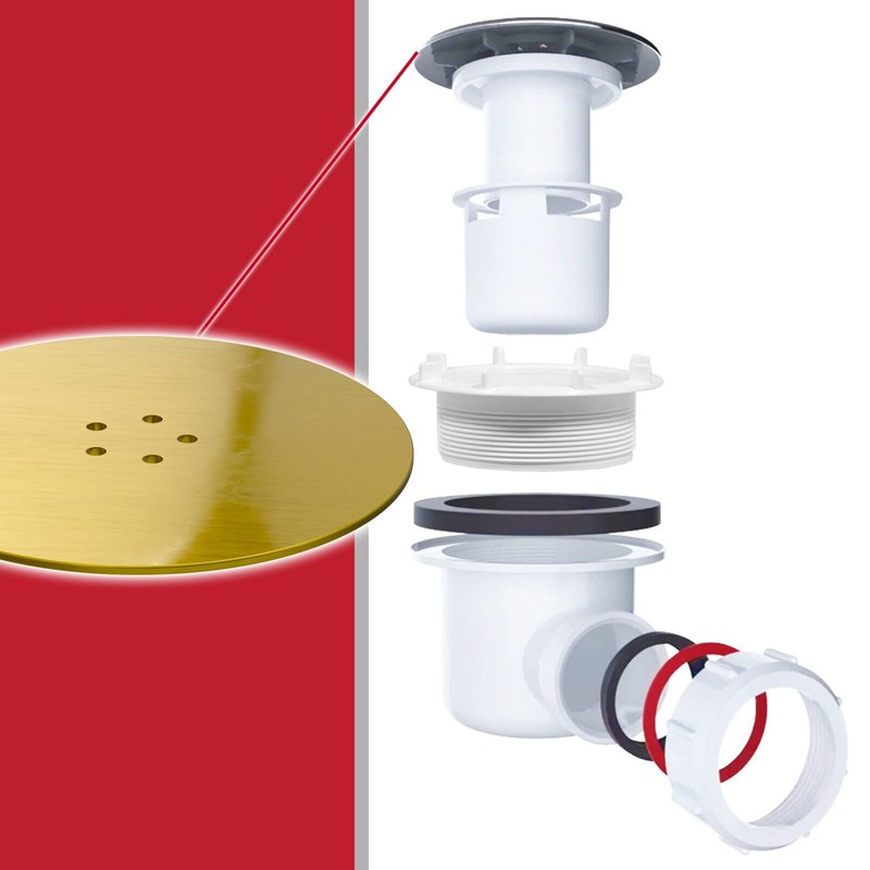 SPARES2GO Shower Trap for 90mm Tray Plug Hole 1.5" Luxury