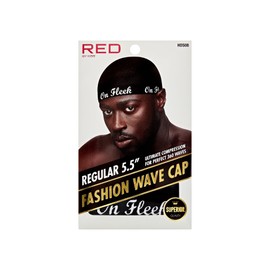 Red by Kiss Fashion Wave Cap, Ultra-Stretch Fit, Durable Elastic Band, All Day Hair Compression, Perfect Layering with Durag (Regular/On Fleek)