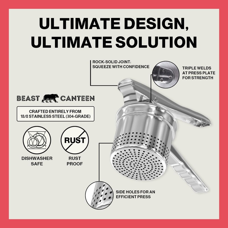 Beast Canteen Potato Ricer - Ricer for Mashed Potatoes, Made