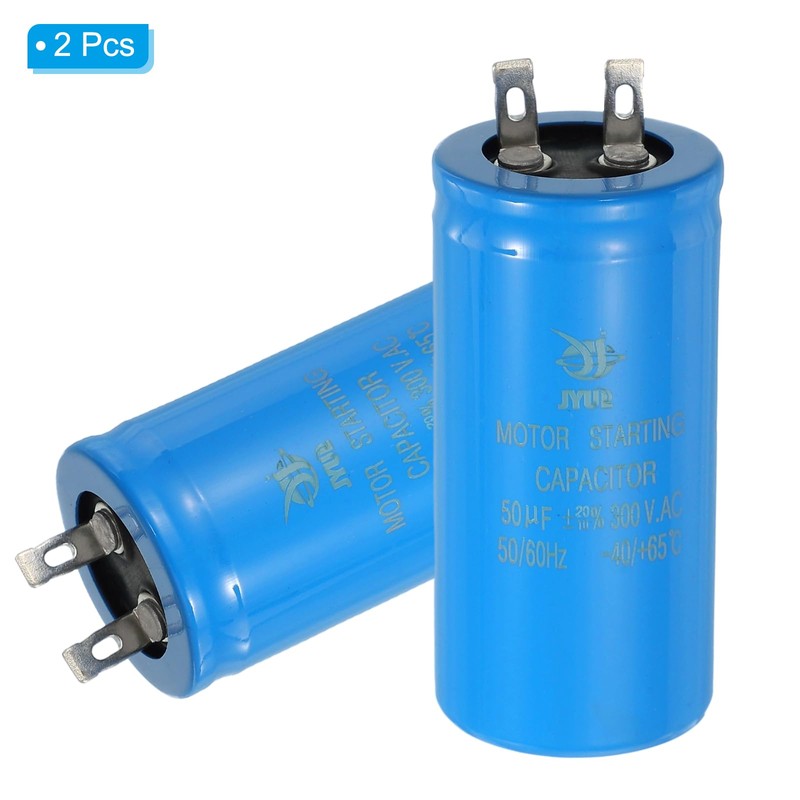 PATIKIL 2Pcs Motor Start Capacitor, 50uf 300V CD60 Running Capacitor