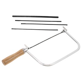 TEHAUX 1 Set Coping Saw Wooden Handle Tool Portable Hand Saw for Woodworking with Replacement Blades for DIY Projects Tree Trimming and Outdoor Use