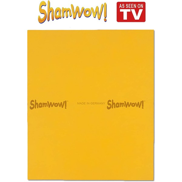 The Original Shamwow - Super Absorbent Multi-Purpose Cleaning Shammy (Chamois) Towel Cloth, Machine Washable, Will Not Scratch, Orange