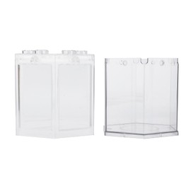 Fish Tank, Small Fish Tank with Rounded Corner Design Portable Small Fish Tank, Hex Shape Superimposable Mini Aquarium Tank, Aquarium Starter Kits Fish Aquarium for Home Office