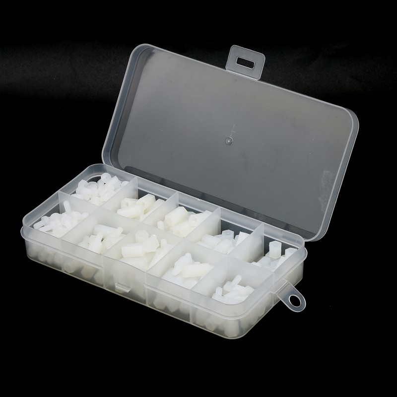 300Pcs M3 White Nylon Screw Set Insulation Material Male Female
