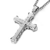 HZMAN Large Cross Necklace for Men Stainless Steel Retro Cubic