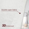 Tititex White 3D Embossed Rectangle Textured Fabric Shower Curtain for