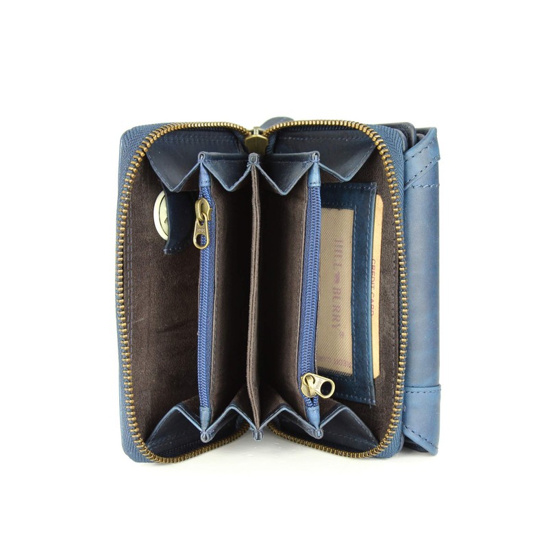 High-quality vintage leather women's purse, thick and compact wallet made