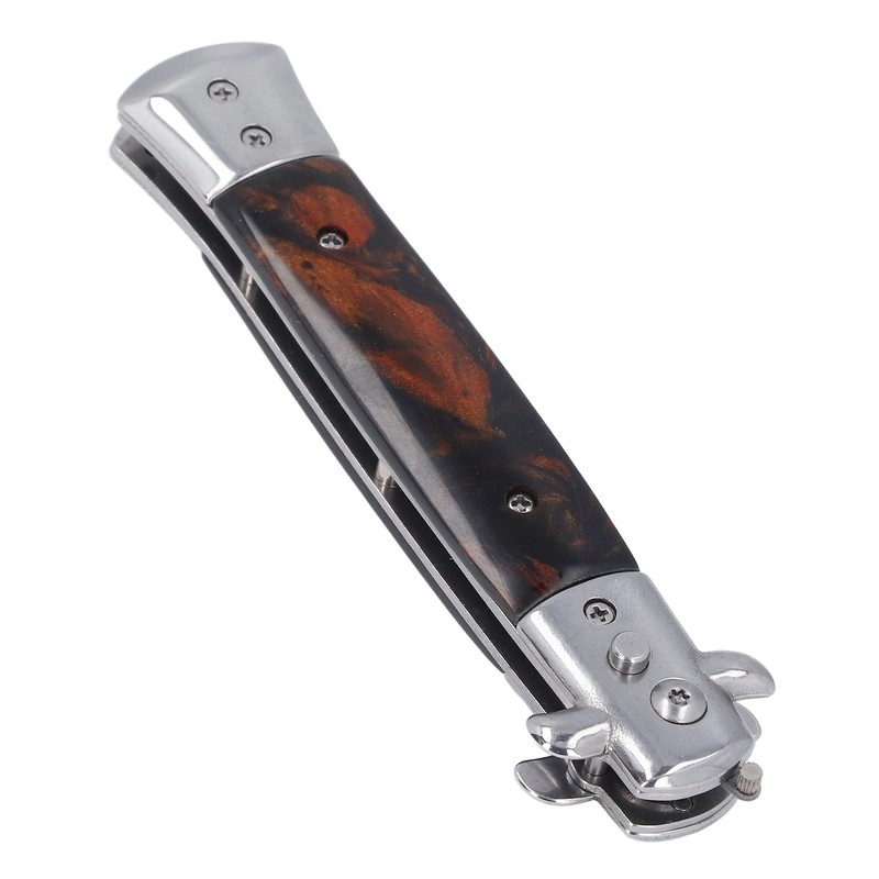 Switchblade Oil Hair Comb Stainless Steel Automatic Spring Folding Comb