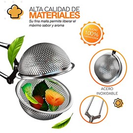 Bazzeff Infusor de t de acero inoxidable. Infusores de t para tisana de todo tipo. Tizana infusor con contenedor para gran capacidad de hierbas...    