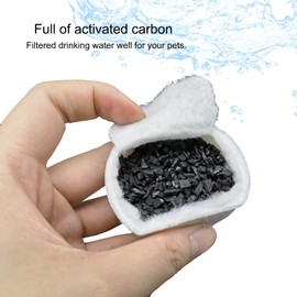 8 Pack Pet Fountain Filter Replacement,4 Carbon Filters and 4 Foam Pre-Filter Replacement Compatible with Multiple Pet Water Dispensers Water Bowl