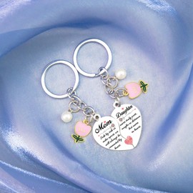 LKBVUG Mother's Day Gifts for mom Daughter Womens Birthday Gifts for Mom Daughter A Pair of Keychains Mothers Day Birthday Appreciation Thank You I Love You Gift for Her Mum Presents