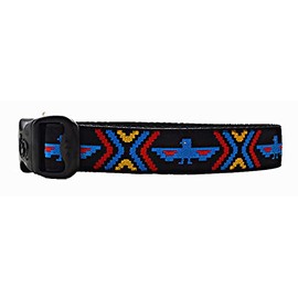 3 Dirty Dawgz Adjustable 1" Southwest Thunderbirds Native New Mexico Southwestern Dog Collars for Medium Large and X-Large Dogs (Large 1" (17"-27" Neck))