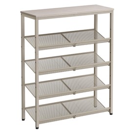 VASAGLE Shoe Rack for Entryway, 5-Tier Shoe Rack Organizer with Storage Shelves and Spacious Top, Freestanding, Adjustable, Industrial, Cappuccino Beige and Oatmeal Beige ULBS038L01