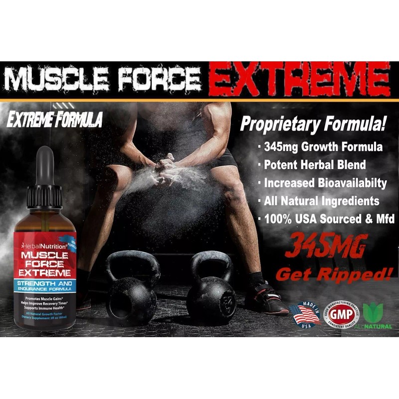 Herbal Nutrition Bodybuilding Supplement Muscle Force Extreme 2 Bottle Pack