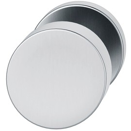 FSB 0 23 0829 03400 6204 Door Knob ASL/AGL according to ÖNORM, Door Knob Fixed on Rosette Round, Flattened, Stainless Steel Matt 23081103500, Silver