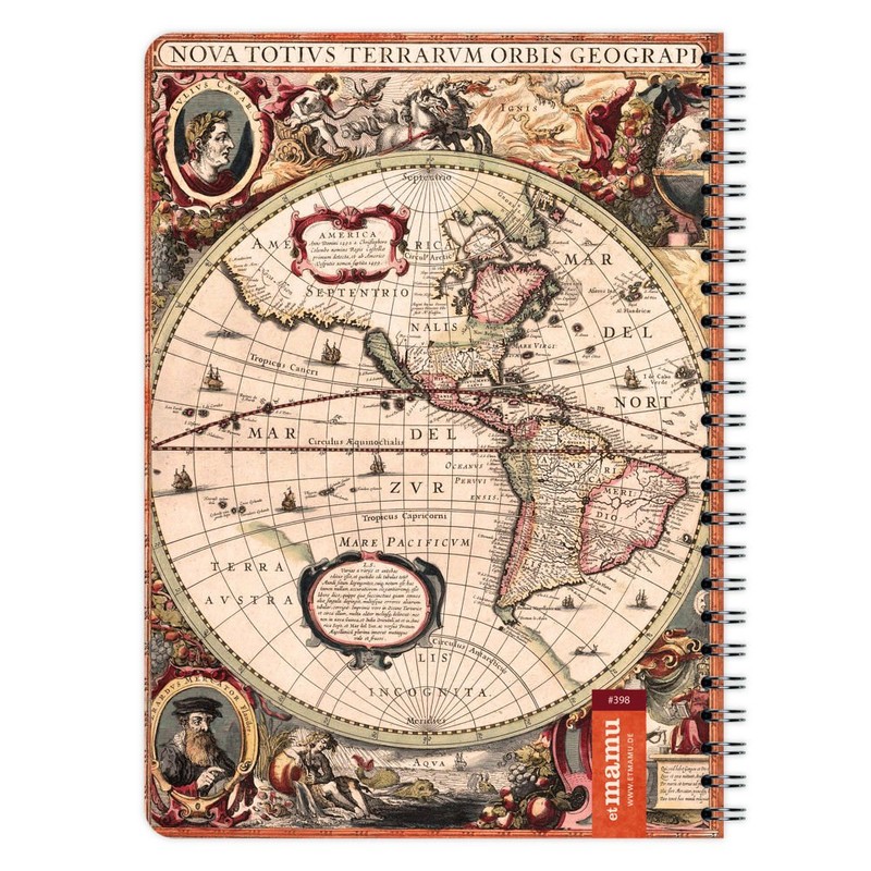 etmamu 398 World Notepad A5 60 Sheets Squared