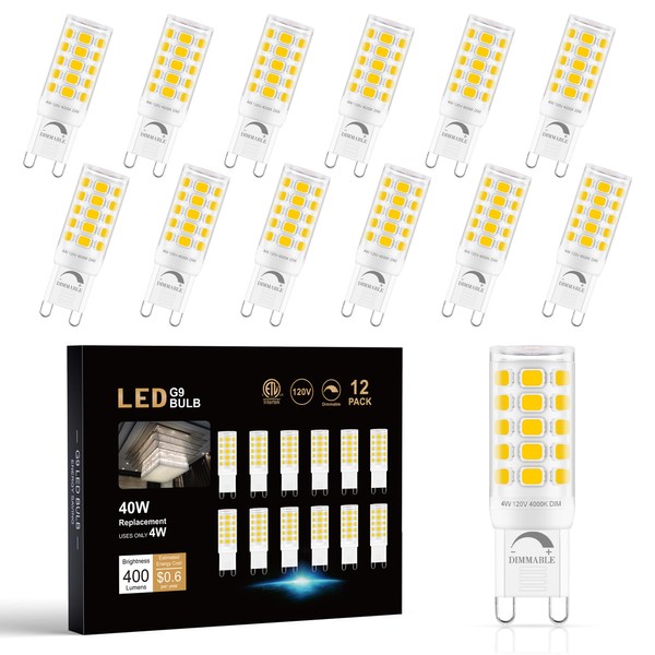 Sailstar G9 LED Bulb Dimmable 4000K Natural Daylight 12 Pack,