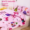 CKOU CCOO Princess Comforter Sets Twin Size for Girls Kids