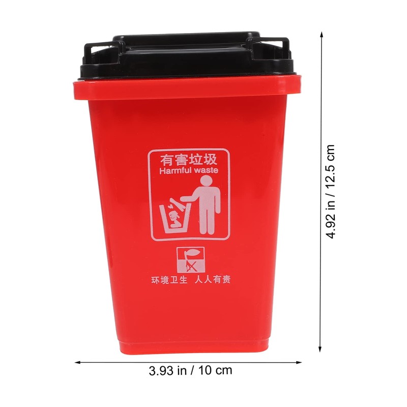 Healeved Creative Desk Bin Trash Can Shape Pen Organizer Lid