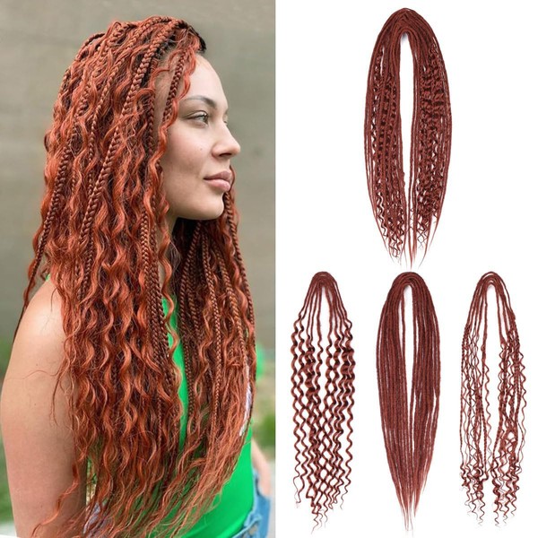 Sangtok Double Ended 3 in 1 Dreadlock Extensions, 24 inch