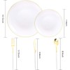 IOOOOO 150Pcs Gold Plastic Plates with Disposable Silverware,White Gold Dinnerware