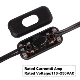 Venforze Inline Cord Switch On/Off Lamp Control Appliance Switch AC120V 10A, 250V 6A Suitable for Appliance or Bedroom Table Lamp Desk, etc 2 Pack