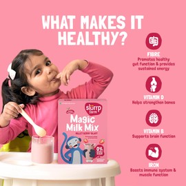 Slurrp Farm Magic Milk Mix Powder – Millet Berry Blast | Nutritious Healthy Drink for Kids | Made with Millets, Oats & Jaggery | No Refined Sugar or Preservatives | 8.82 Oz (250g)