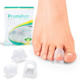 Promifun Hammertoe Corrector for Women - 6 Pack Toe Splints - Soft Gel Toe Straighteners - Realign Bent, Curled, Crooked, Claw, Hammer Toes - Toe Corrector for Men, 3 Different Sizes (Clear)