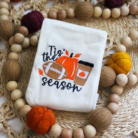 Fall Wreath Sash for Front Door, Monogram and Embroidery, Quality White Linen, Porch Accessories for Xmas Party Yard, Wedding, and Boxwood Decoration - 56" L x 4.5" W, Indoor Outdoor Décor