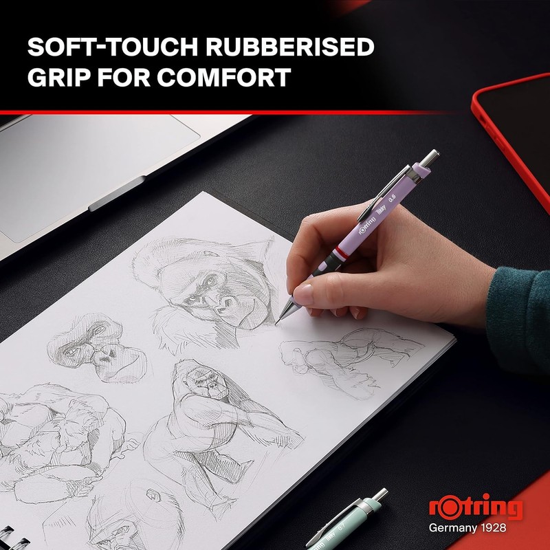 rOtring Tikky Mechanical Pencil Pastel Set | Lilac & White
