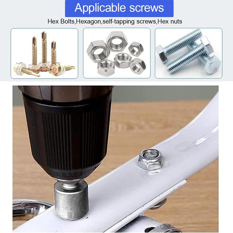 Set of 14 Magnets Hexagonal Socket, 6-19 mm Socket Wrench,