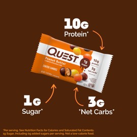 Quest Nutrition Coated Candies, Peanut Butter, 1g Sugar, 10g Protein, 4g Net Carbs, Gluten Free, Keto Friendly, 4 Count