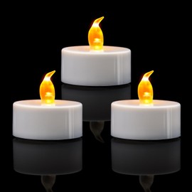 KOABY 12 Pack Warm Yellow LED Tea Lights, Last 100H+, Flickering Flameless Battery Operated Tea Lights for Decor