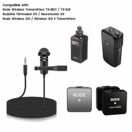 Lavalier Microphone Replacement for Rode Wireless GO 2 II ME Clip-on Microphone System, Omnidirectional Mono Lapel Mic 3.5mm for WIGO, 5ft
